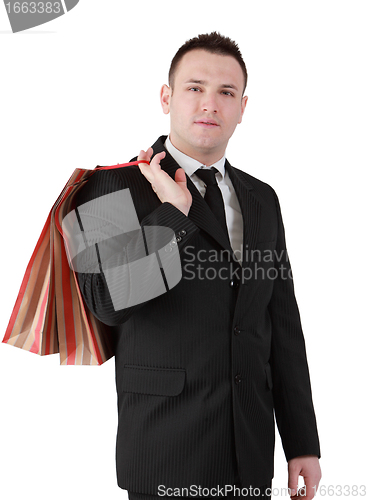 Image of Businessman with shopping bag