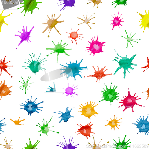 Image of Color blots on a white - seamless texture