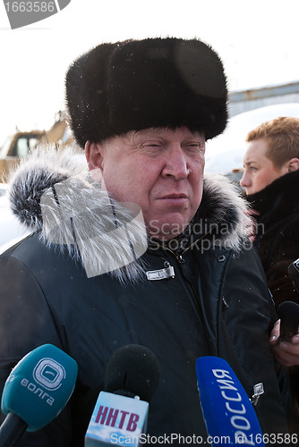 Image of Press meeting with Valery Shantsev, the governor of Nizhegorodskaya Oblast, Russia