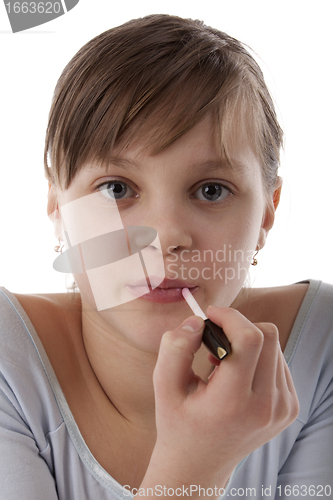 Image of  Beautiful girl with lipstick