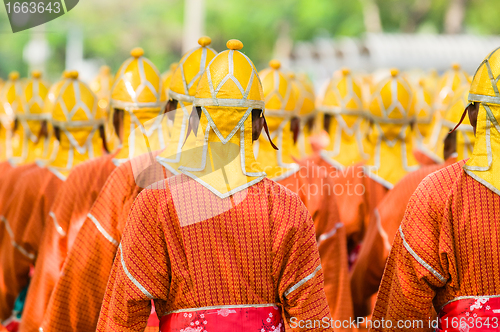 Image of Thai soldiers in traditional uniforms