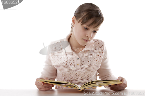 Image of Portrait of a girl reading