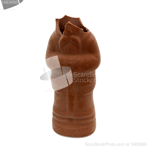 Image of partly eaten chocolate santa