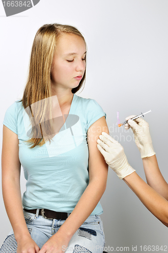 Image of Girl getting flu shot