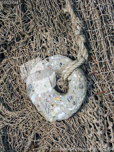 Image of old fishing nets closeup