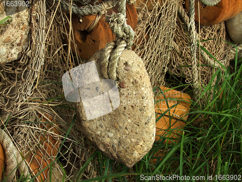 Image of old fishing nets closeup