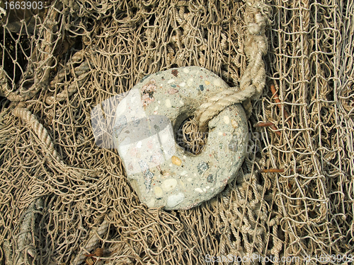 Image of old fishing nets closeup
