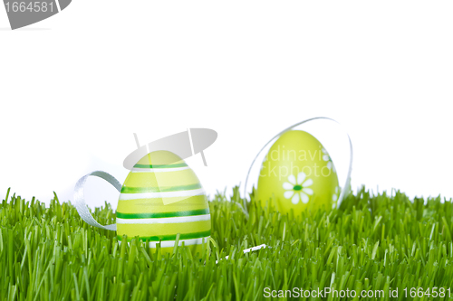 Image of easter eggs in grass