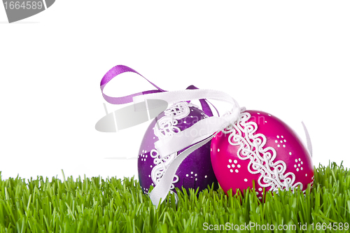 Image of easter eggs in grass