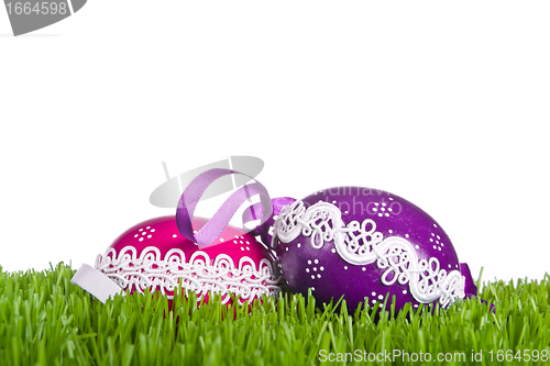 Image of easter eggs in grass