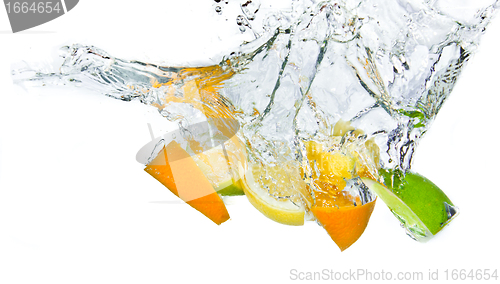 Image of citrus fruit splashing