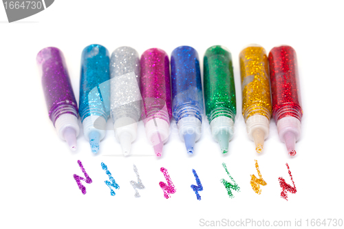 Image of Set Colorful sparkle glue pens