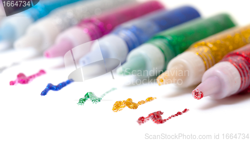 Image of Set Colorful sparkle glue pens