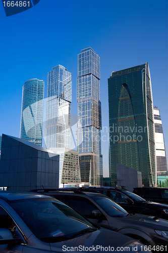 Image of landscape of the business district Moscow City
