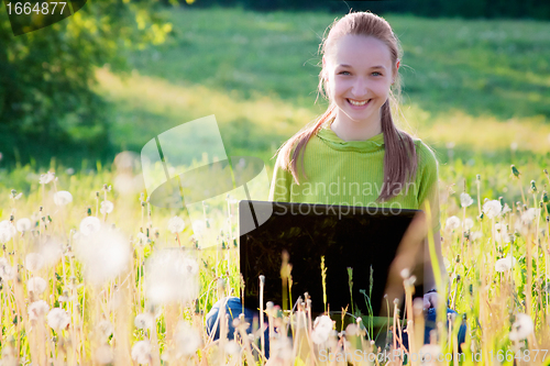 Image of Girl with computer