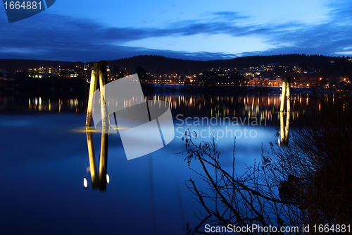 Image of Night by the lake.