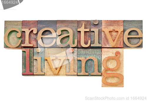 Image of creative living in letterpress type
