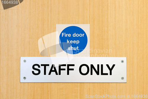 Image of Staff only sign