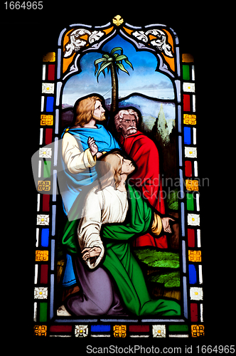 Image of Religious stained glass window