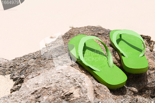 Image of Flip flops on the beach