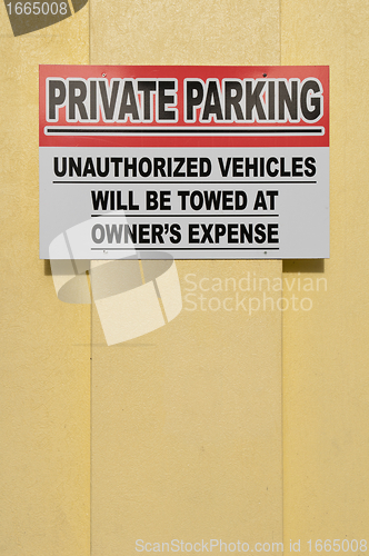 Image of Private parking sign