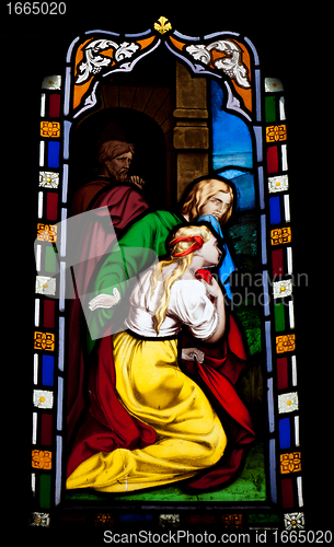 Image of Religious stained glass window