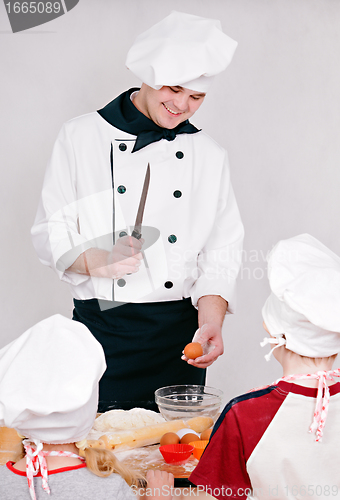 Image of chef with children