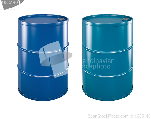 Image of coloured steel barrels