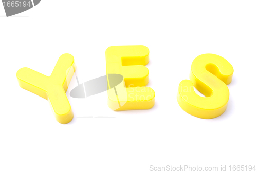 Image of Letter magnets " yes" 