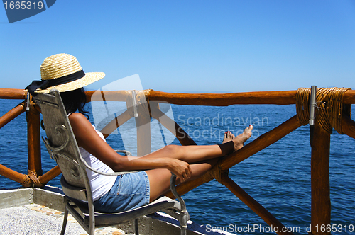 Image of Woman enjoying the view 