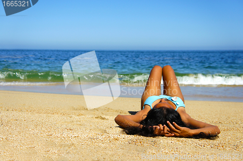 Image of Woman Sun Tanning 