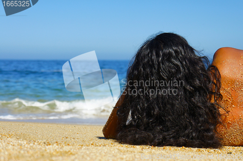 Image of Woman Sun Tanning 