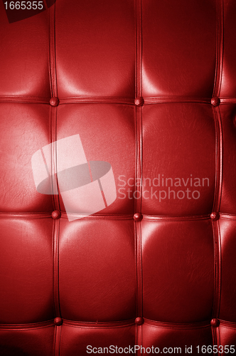 Image of Luxury genuine leather. Red color