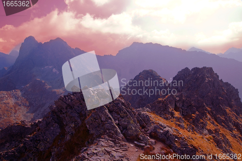 Image of Mountains sunrise landscape