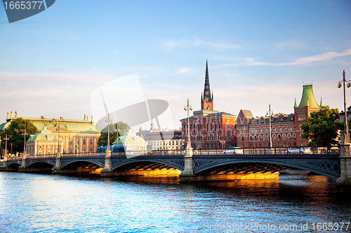 Image of Stockholm, Sweden in Europe. Waterfront view