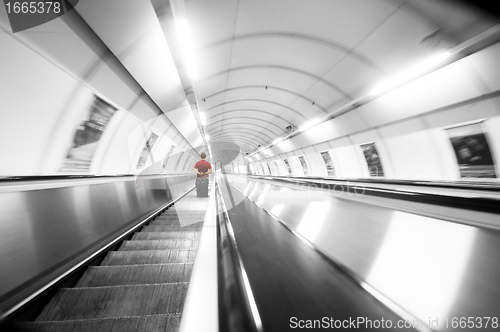 Image of Subway stairs. Motion