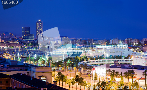 Image of Barcelona, Spain skyline at night