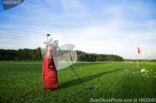 Image of Golf gear on the golf field