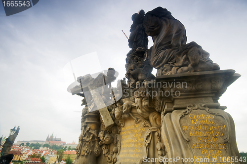Image of Statues on Charles Bridge. Prague