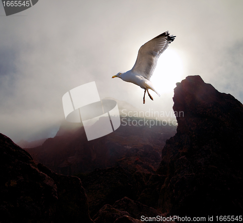 Image of Stormy mountains landscape