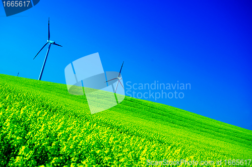 Image of Wind turbines.
