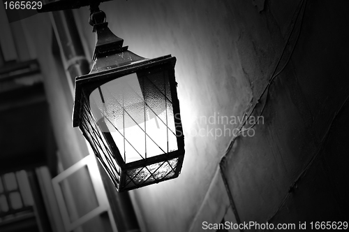 Image of Street lamp shining