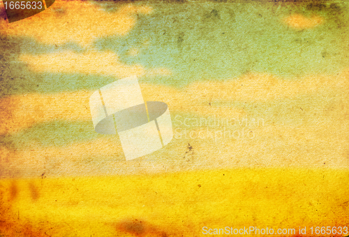 Image of Landscape on old vintage grunge paper