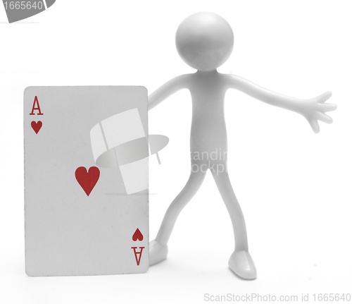 Image of Holding a card