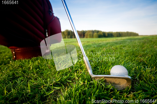 Image of Golf gear on the golf field