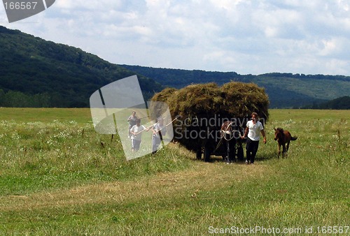 Image of Farmer's family at work