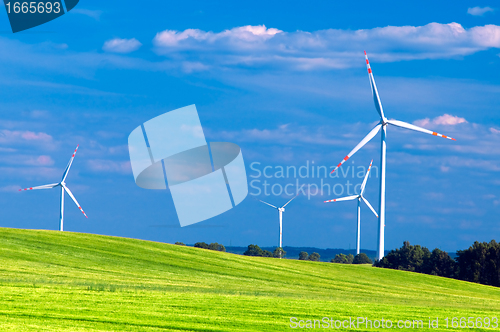 Image of Wind turbines landscape