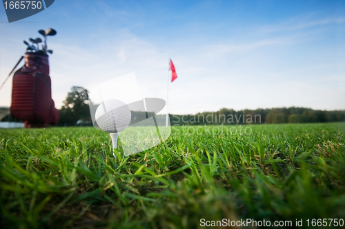 Image of Golf gear on the golf field