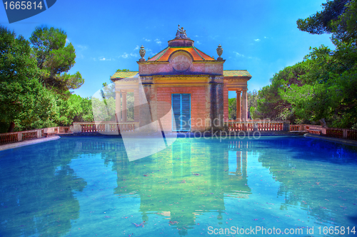 Image of Summer park with water pool