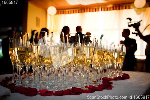 Image of Champagne glasses at the party